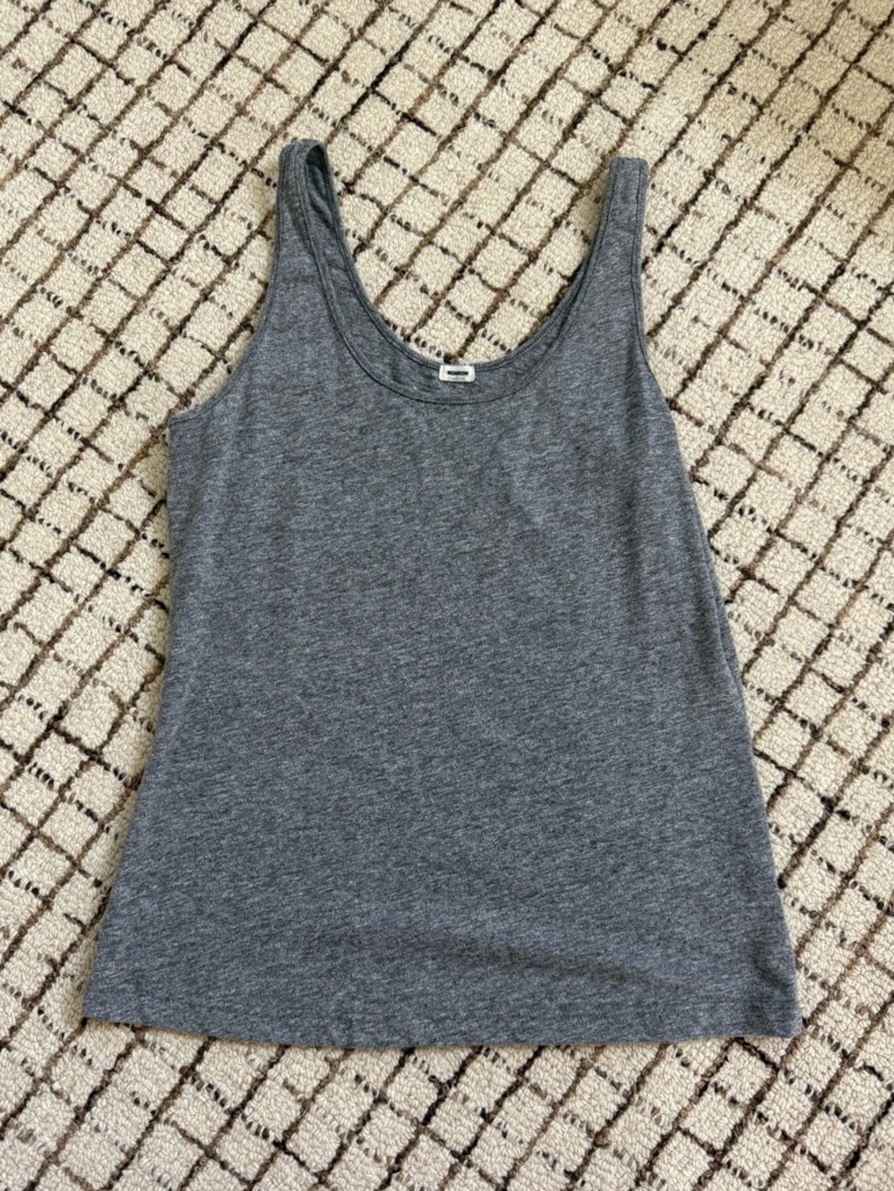 Monrow Heather Grey Scoop Tank Top